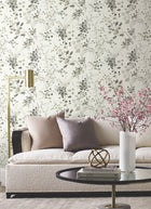 Candice Olson Spring Whispers Charcoal Decadence Wallpaper by York Wallcoverings