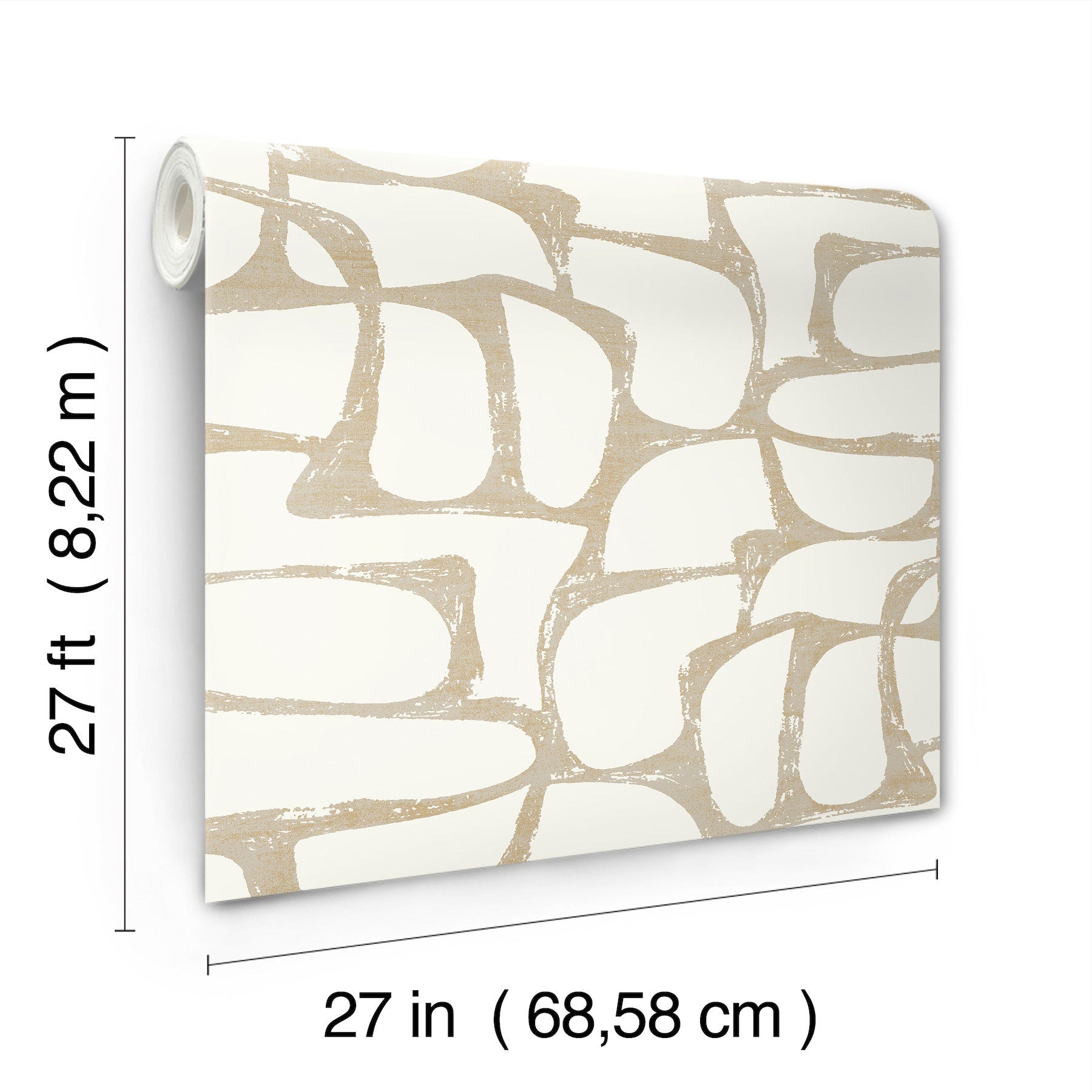 Candice Olson Craftsman Geometric White & Gold Decadence Wallpaper by York Wallcoverings