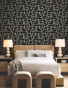 Candice Olson Craftsman Geometric Black Decadence Wallpaper by York Wallcoverings