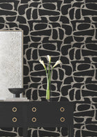 Candice Olson Craftsman Geometric Black Decadence Wallpaper by York Wallcoverings