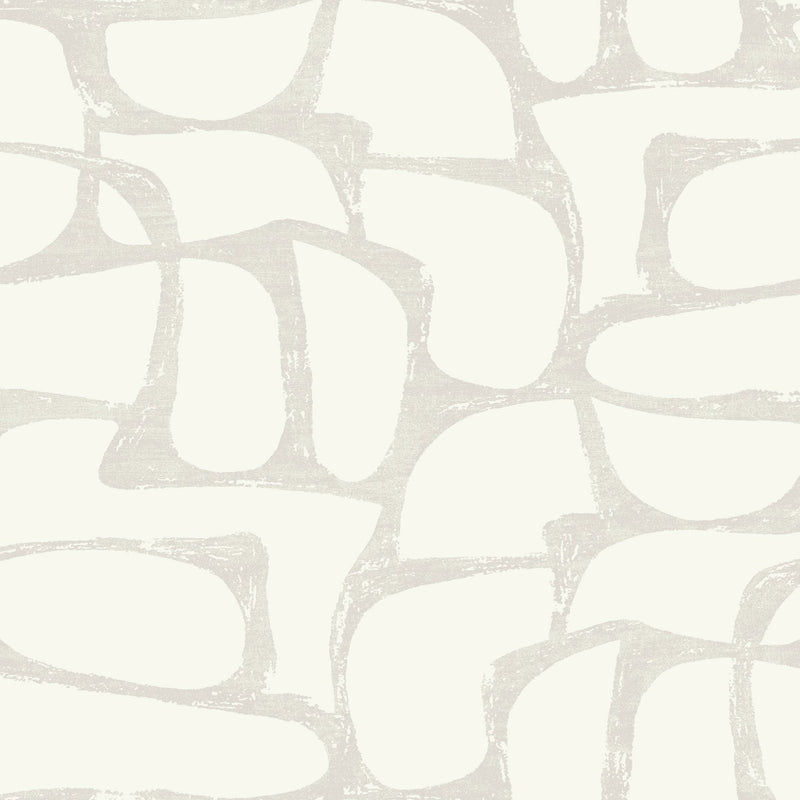 Candice Olson Craftsman Geometric White & Soft Grey Decadence Wallpaper by York Wallcoverings
