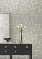 Candice Olson Craftsman Geometric Taupe Decadence Wallpaper by York Wallcoverings