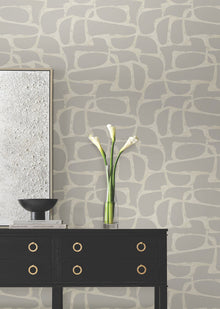 Candice Olson Craftsman Geometric Taupe Decadence Wallpaper by York Wallcoverings