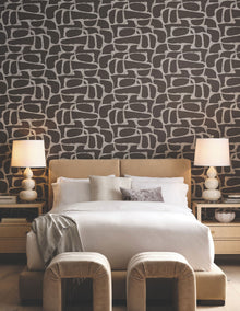Candice Olson Craftsman Geometric Mocha Decadence Wallpaper by York Wallcoverings