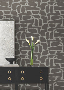 Candice Olson Craftsman Geometric Mocha Decadence Wallpaper by York Wallcoverings