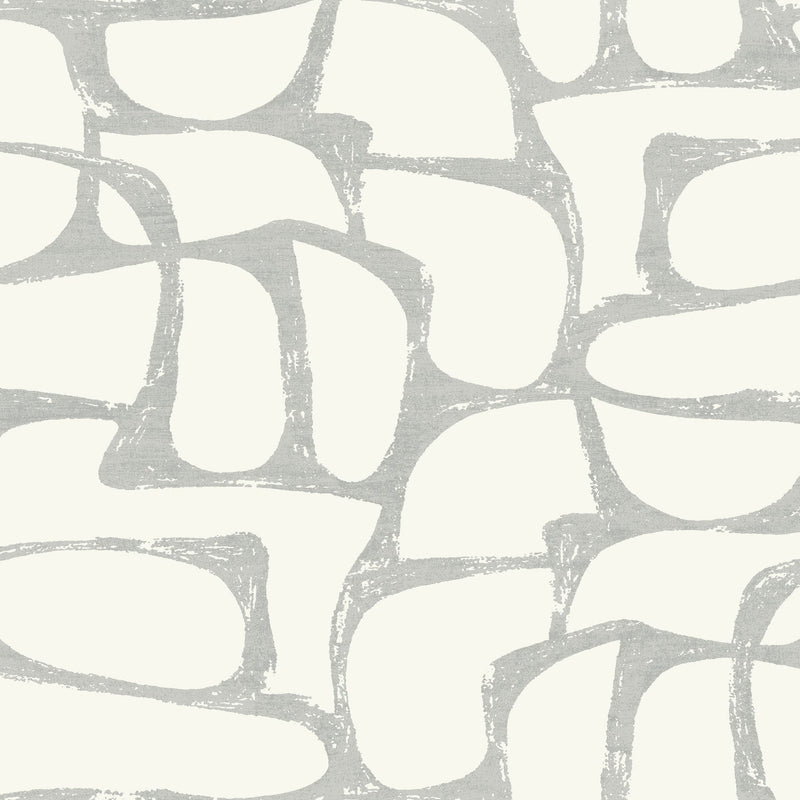 Candice Olson Craftsman Geometric White & Silver Decadence Wallpaper by York Wallcoverings