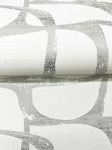 Candice Olson Craftsman Geometric White & Silver Decadence Wallpaper by York Wallcoverings