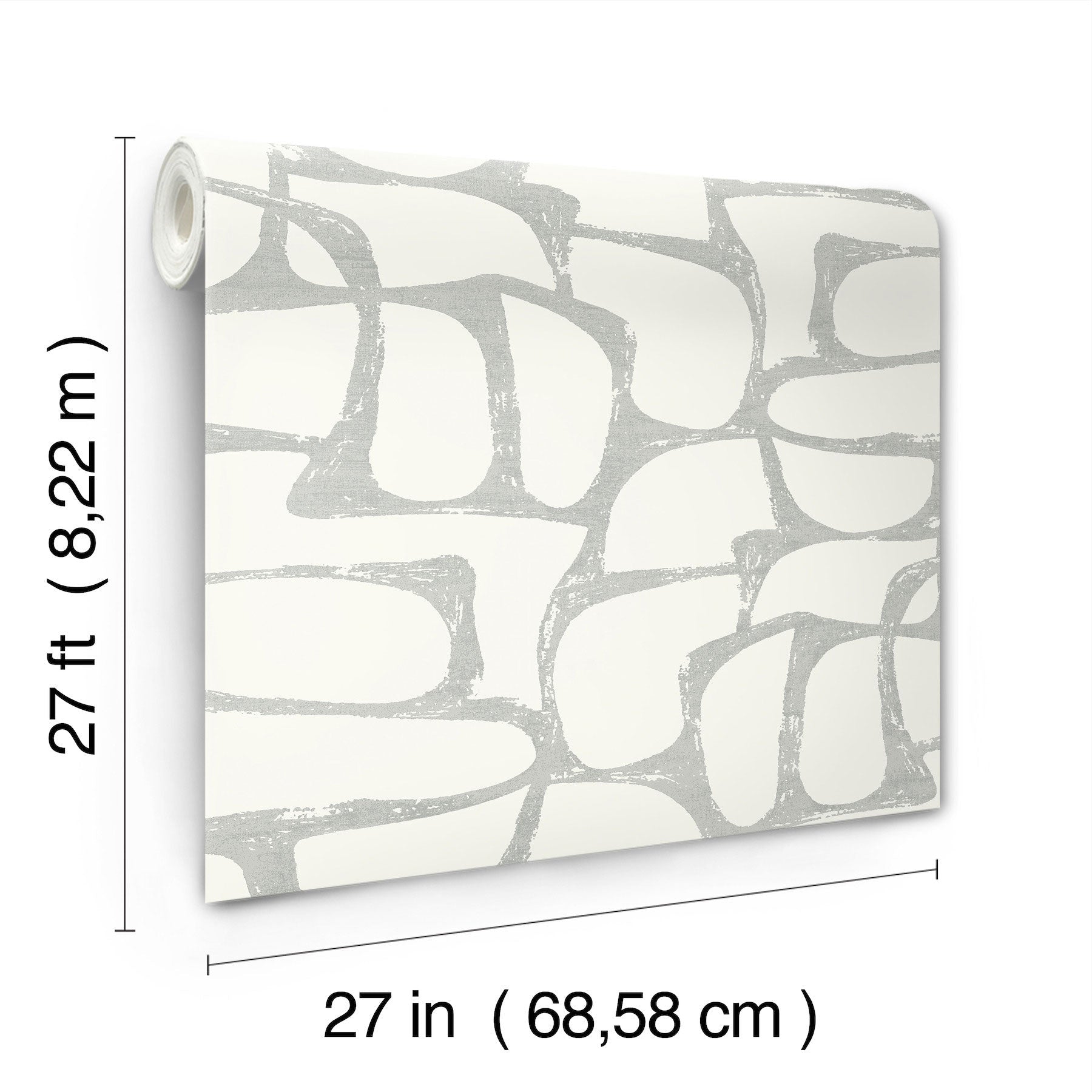 Candice Olson Craftsman Geometric White & Silver Decadence Wallpaper by York Wallcoverings