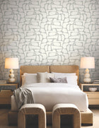 Candice Olson Craftsman Geometric White & Silver Decadence Wallpaper by York Wallcoverings