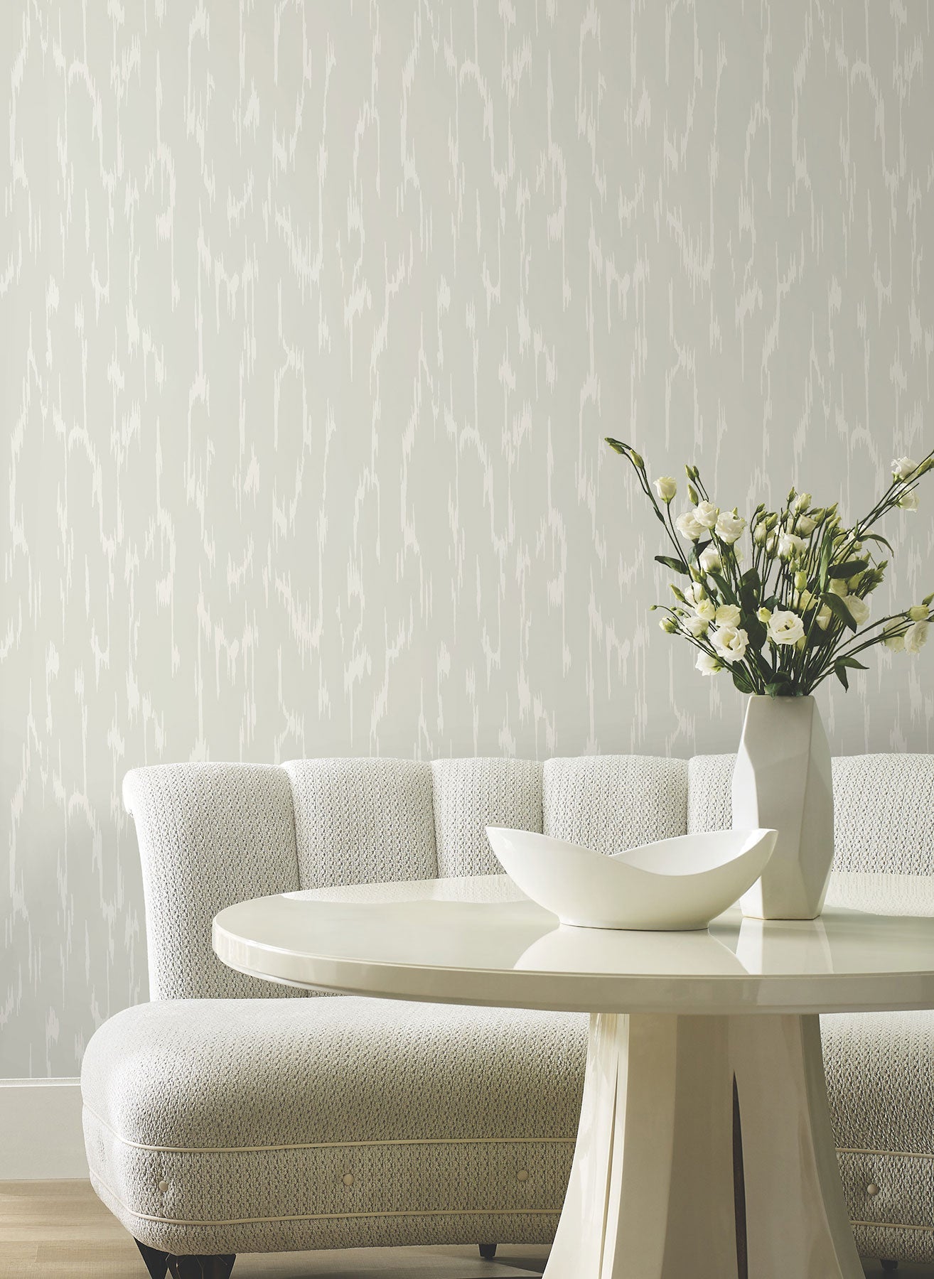 Candice Olson Flowing Light Grey Decadence Wallpaper by York Wallcoverings