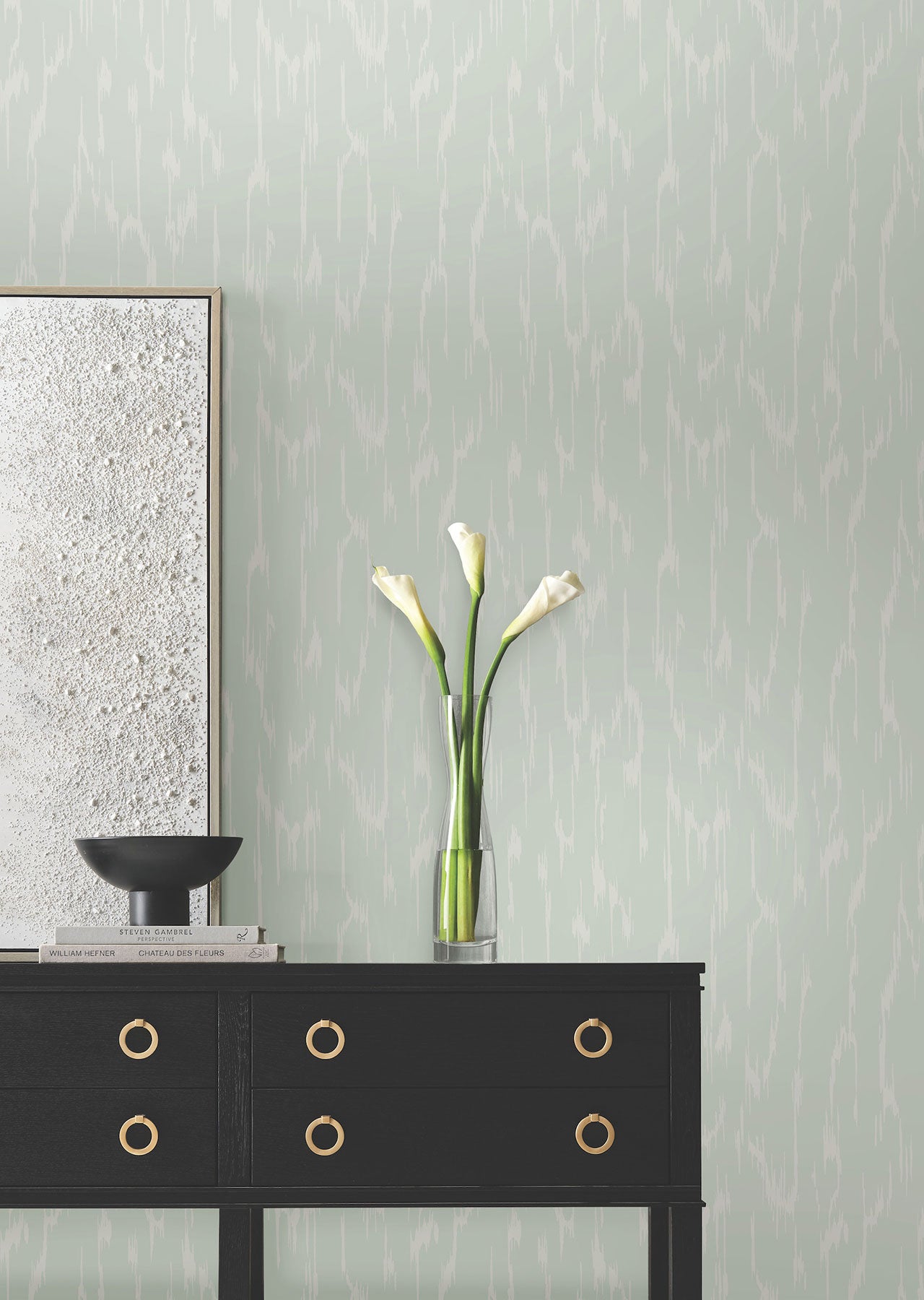 Candice Olson Flowing Ether Blue Decadence Wallpaper by York Wallcoverings