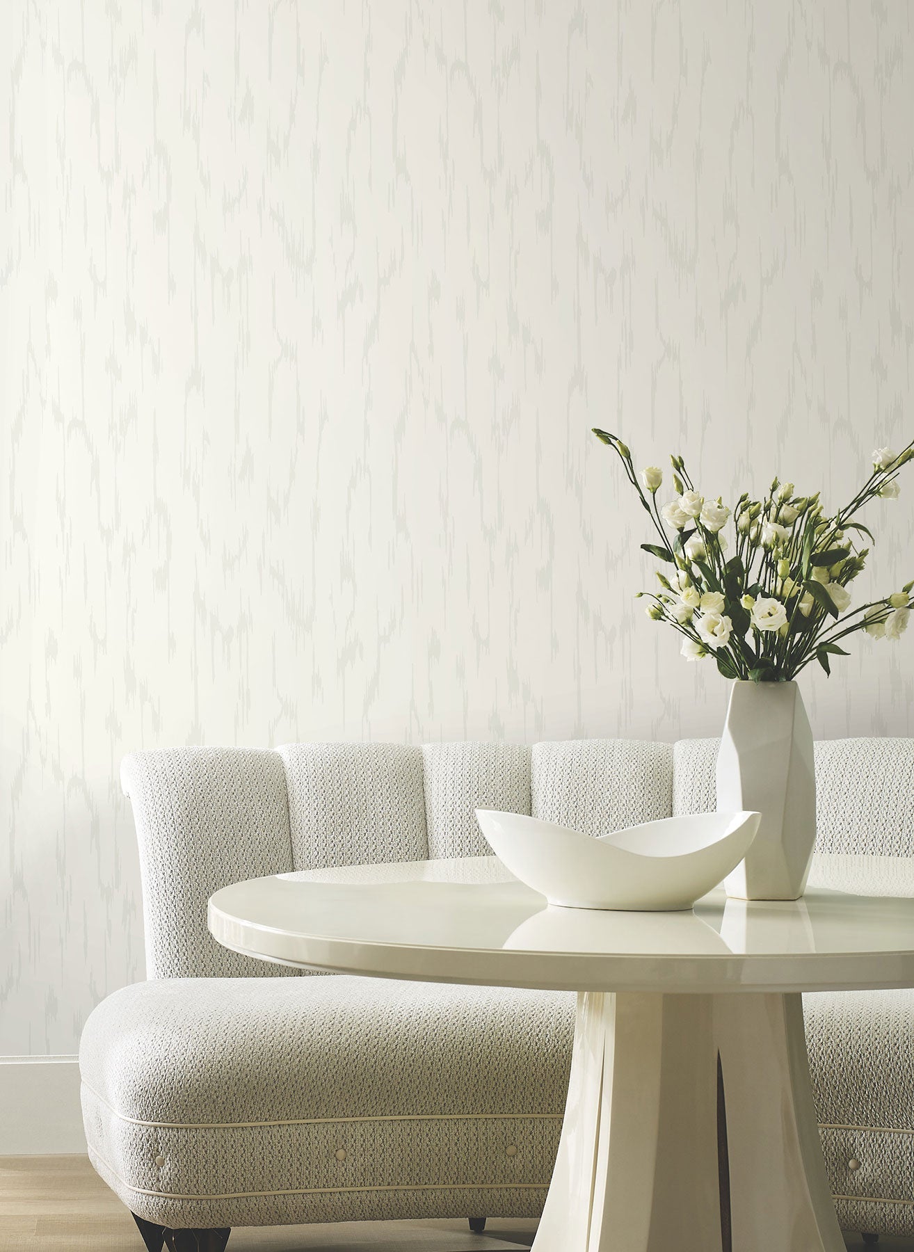 Candice Olson Flowing White Decadence Wallpaper by York Wallcoverings