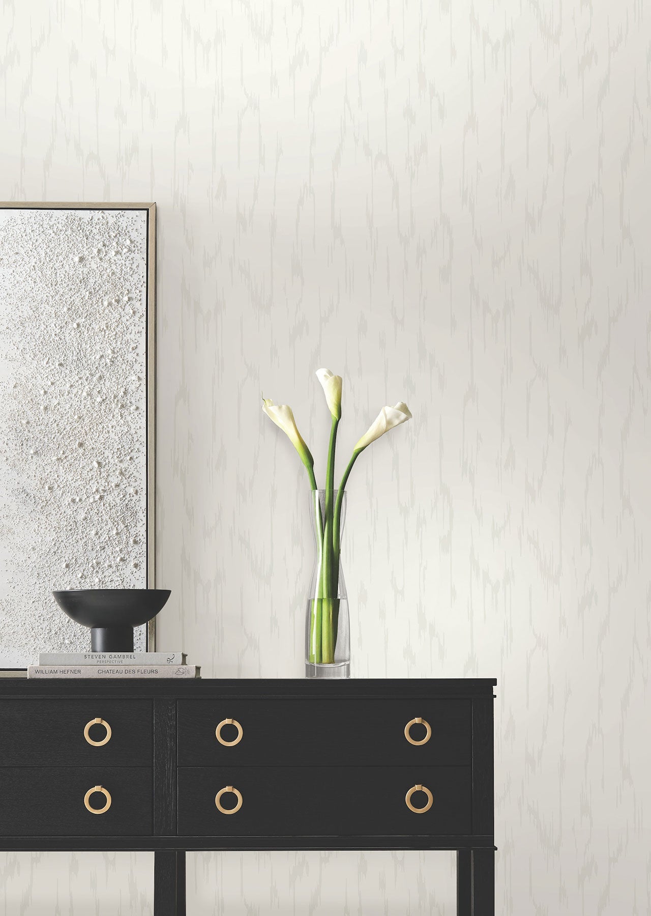 Candice Olson Flowing White Decadence Wallpaper by York Wallcoverings