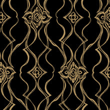 Candice Olson Pirouette Black & Gold Decadence Wallpaper by York Wallcoverings