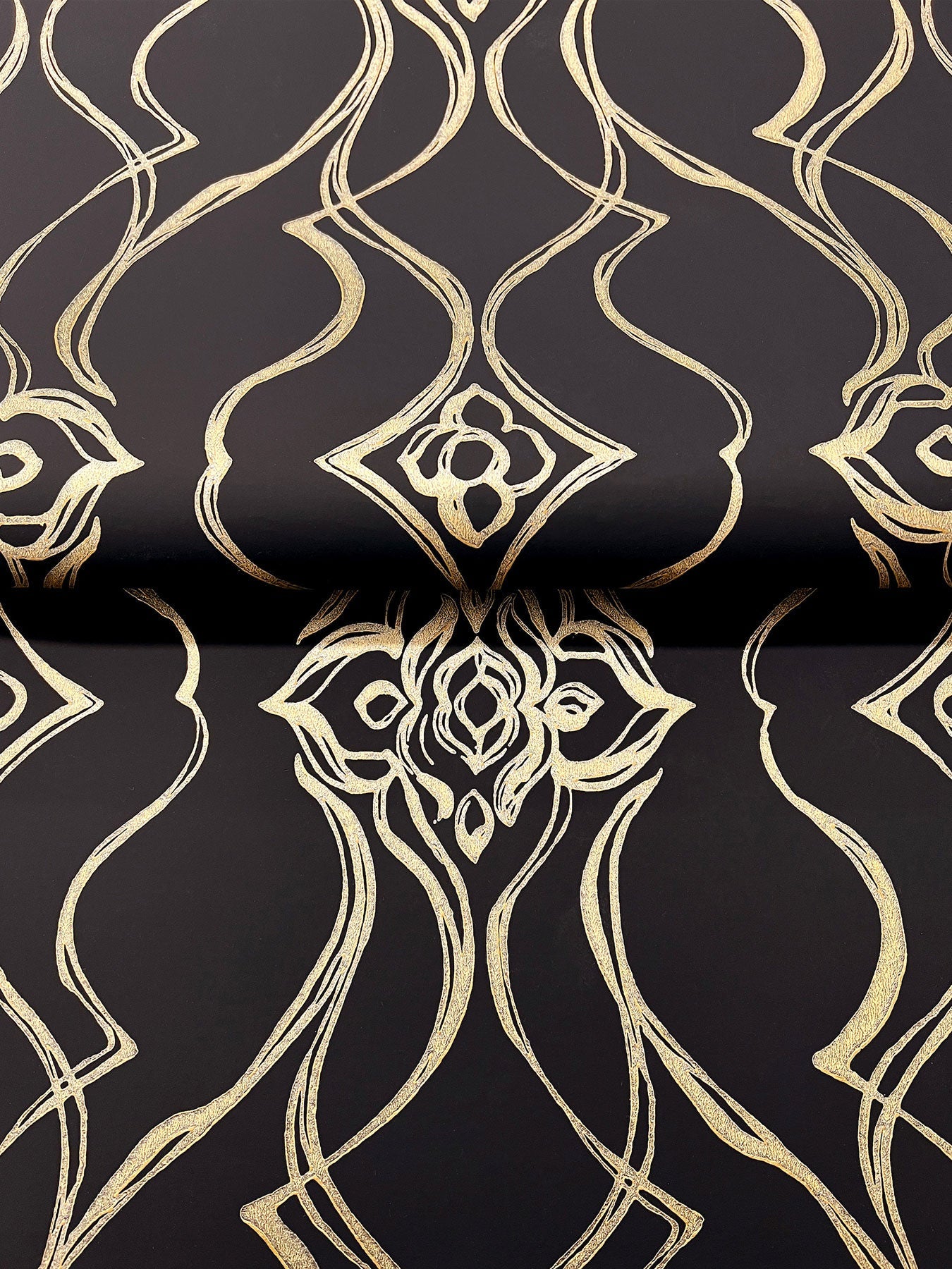 Candice Olson Pirouette Black & Gold Decadence Wallpaper by York Wallcoverings