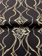 Candice Olson Pirouette Black & Gold Decadence Wallpaper by York Wallcoverings