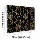 Candice Olson Pirouette Black & Gold Decadence Wallpaper by York Wallcoverings