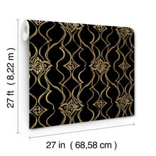 Candice Olson Pirouette Black & Gold Decadence Wallpaper by York Wallcoverings