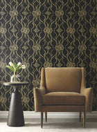 Candice Olson Pirouette Black & Gold Decadence Wallpaper by York Wallcoverings