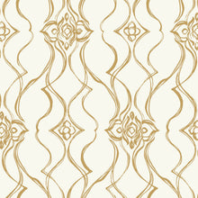 Candice Olson Pirouette White & Gold Decadence Wallpaper by York Wallcoverings