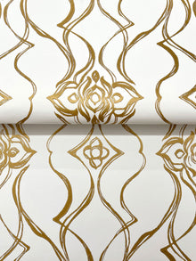 Candice Olson Pirouette White & Gold Decadence Wallpaper by York Wallcoverings