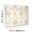 Candice Olson Pirouette White & Gold Decadence Wallpaper by York Wallcoverings