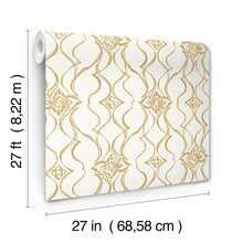 Candice Olson Pirouette White & Gold Decadence Wallpaper by York Wallcoverings