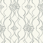 Candice Olson Pirouette White & Silver Decadence Wallpaper by York Wallcoverings