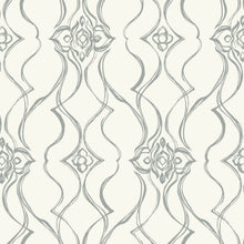 Candice Olson Pirouette White & Silver Decadence Wallpaper by York Wallcoverings