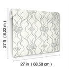 Candice Olson Pirouette White & Silver Decadence Wallpaper by York Wallcoverings
