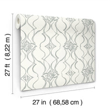 Candice Olson Pirouette White & Silver Decadence Wallpaper by York Wallcoverings