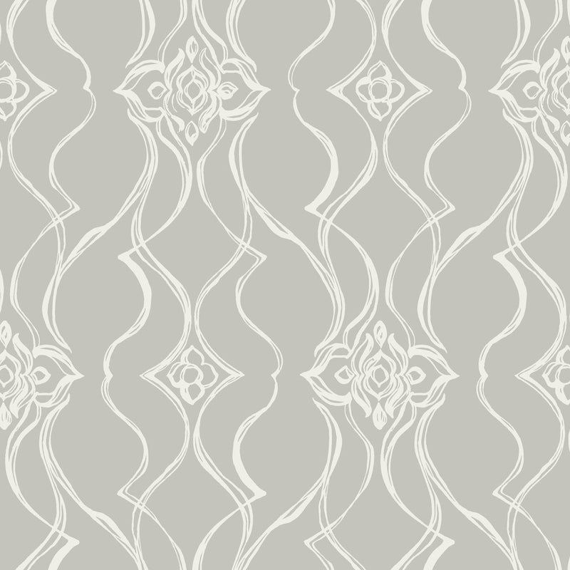 Candice Olson Pirouette Grey Decadence Wallpaper by York Wallcoverings