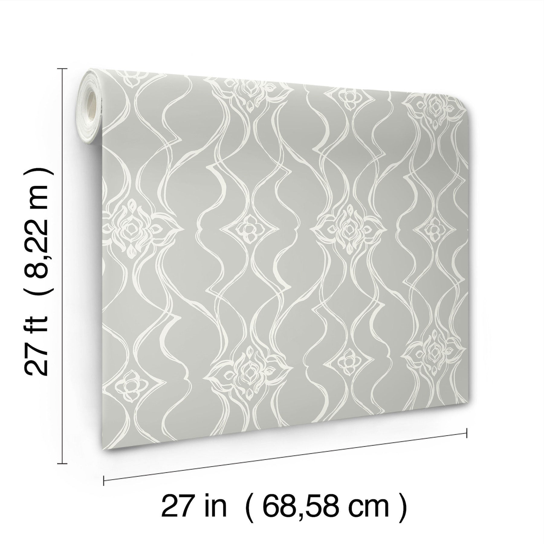 Candice Olson Pirouette Grey Decadence Wallpaper by York Wallcoverings