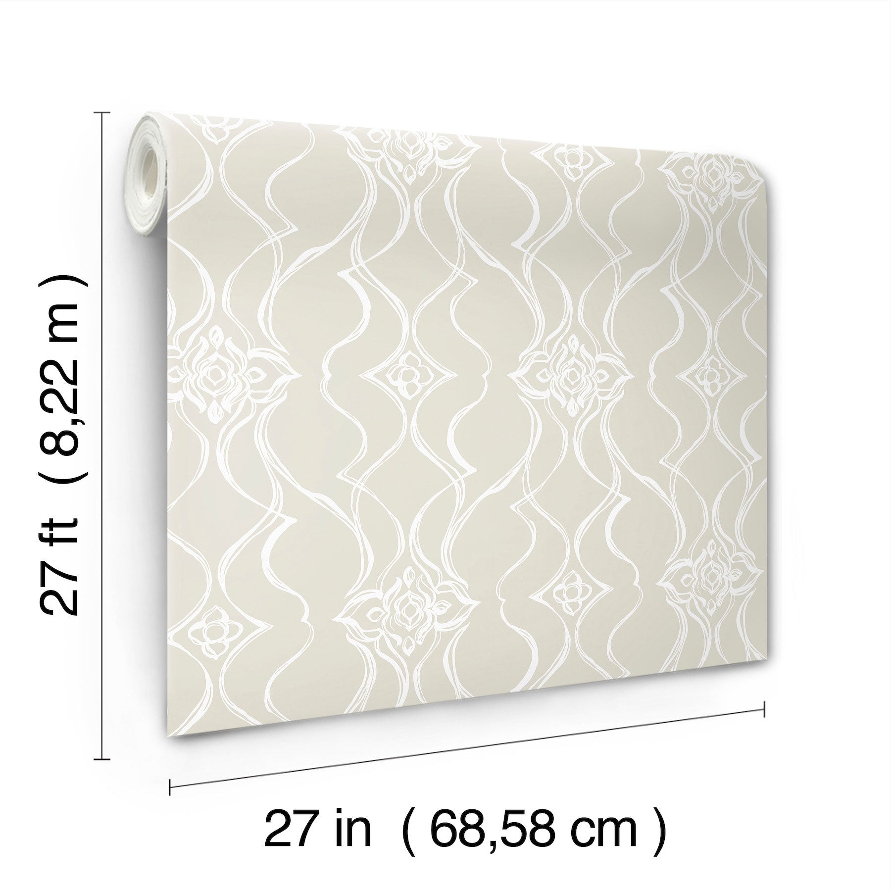 Candice Olson Pirouette Beige Decadence Wallpaper by York Wallcoverings