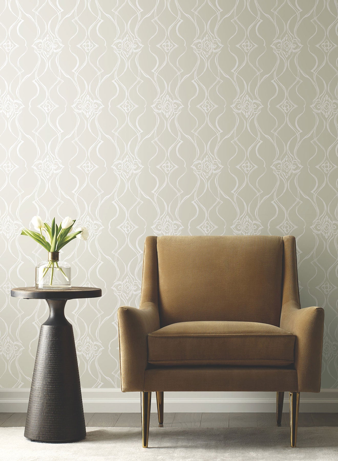 Candice Olson Pirouette Beige Decadence Wallpaper by York Wallcoverings