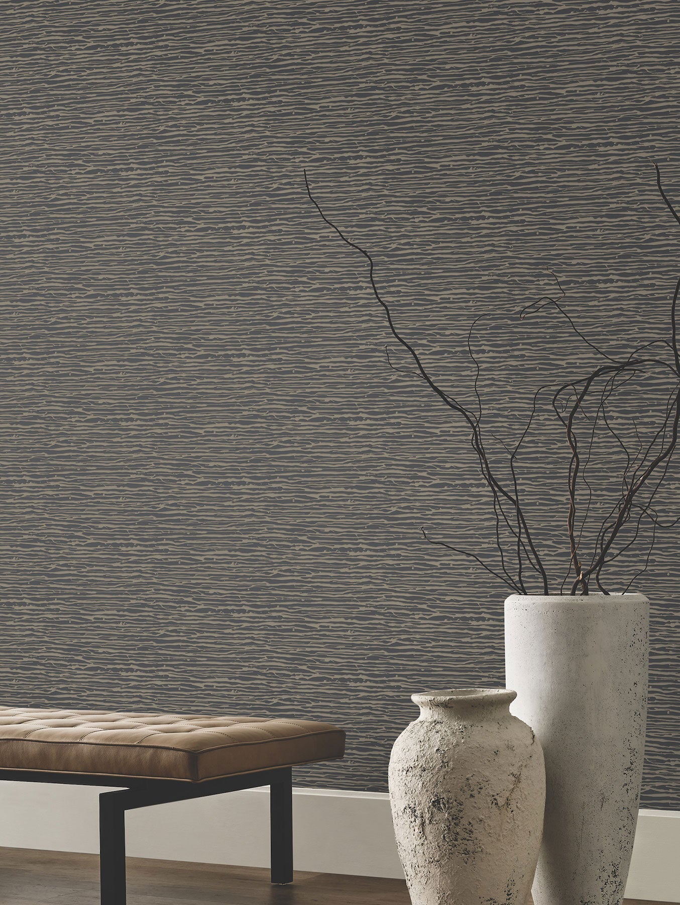 Candice Olson Horizons Charcoal Decadence Wallpaper by York Wallcoverings
