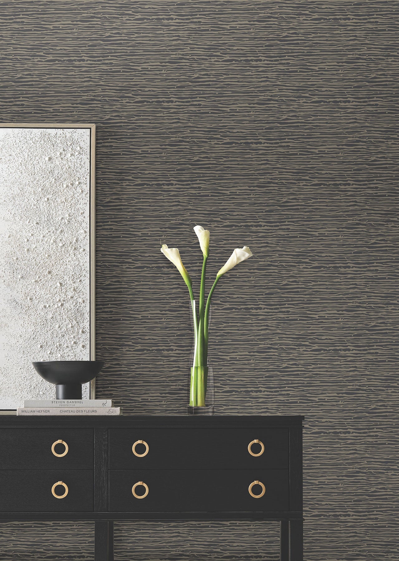 Candice Olson Horizons Charcoal Decadence Wallpaper by York Wallcoverings