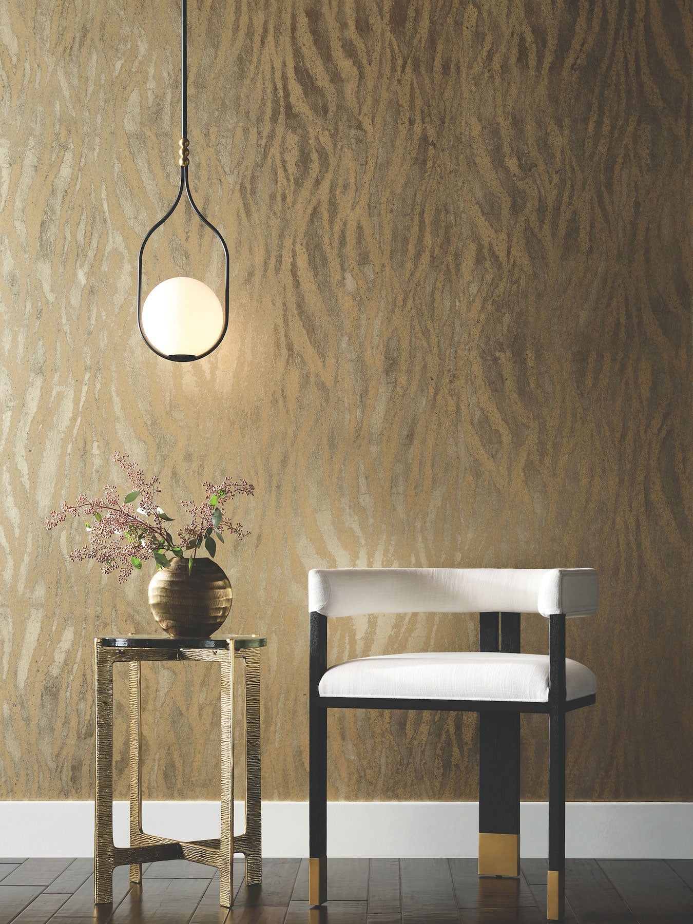Candice Olson Zebra Chic Antique Gold Decadence Wallpaper by York Wallcoverings