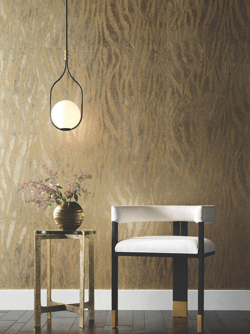 Candice Olson Zebra Chic Antique Gold Decadence Wallpaper by York Wallcoverings