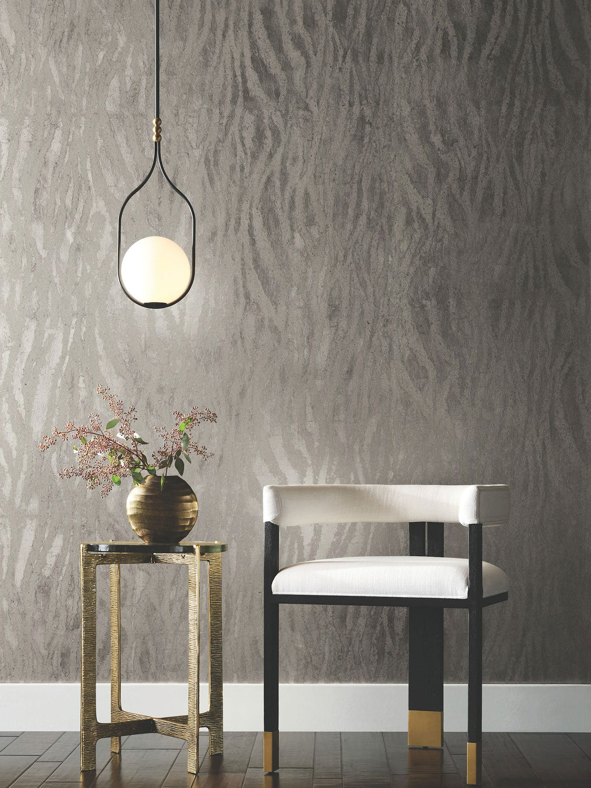 Candice Olson Zebra Chic Silver Decadence Wallpaper by York Wallcoverings