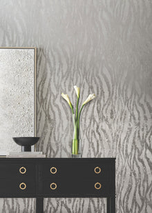 Candice Olson Zebra Chic Silver Decadence Wallpaper by York Wallcoverings