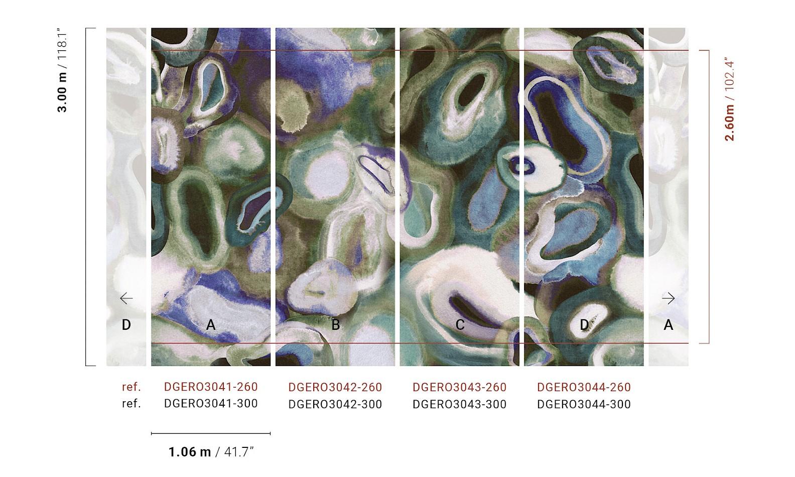DGERO3041-3044 Acharius Aqua Mural by Masureel