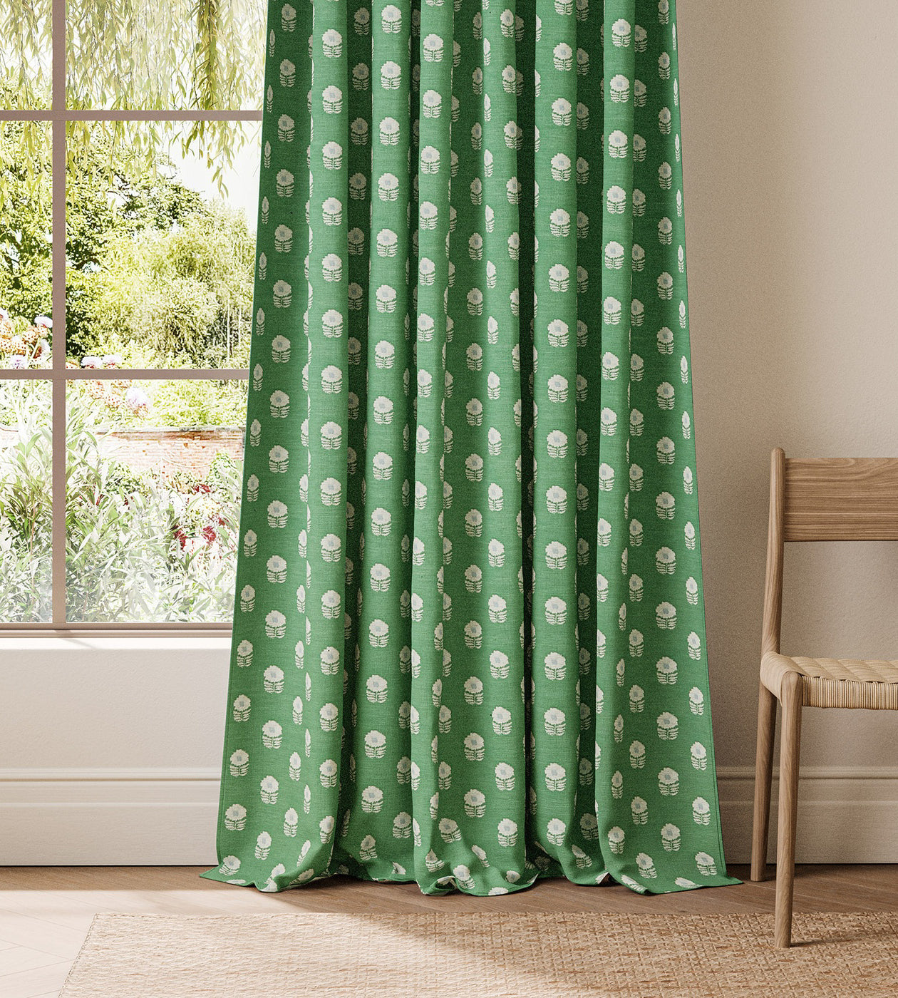 NPOF134849 Ditsy Daisy Jade Pomona Fabric by Scion