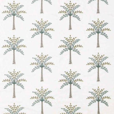 Curios Palm Grove Embroidery Teal/Green Fabric by Sanderson