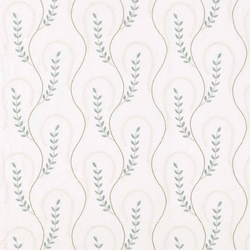 DPGR236331 Curios Chamomile Trail Teal/Green Fabric by Sanderson