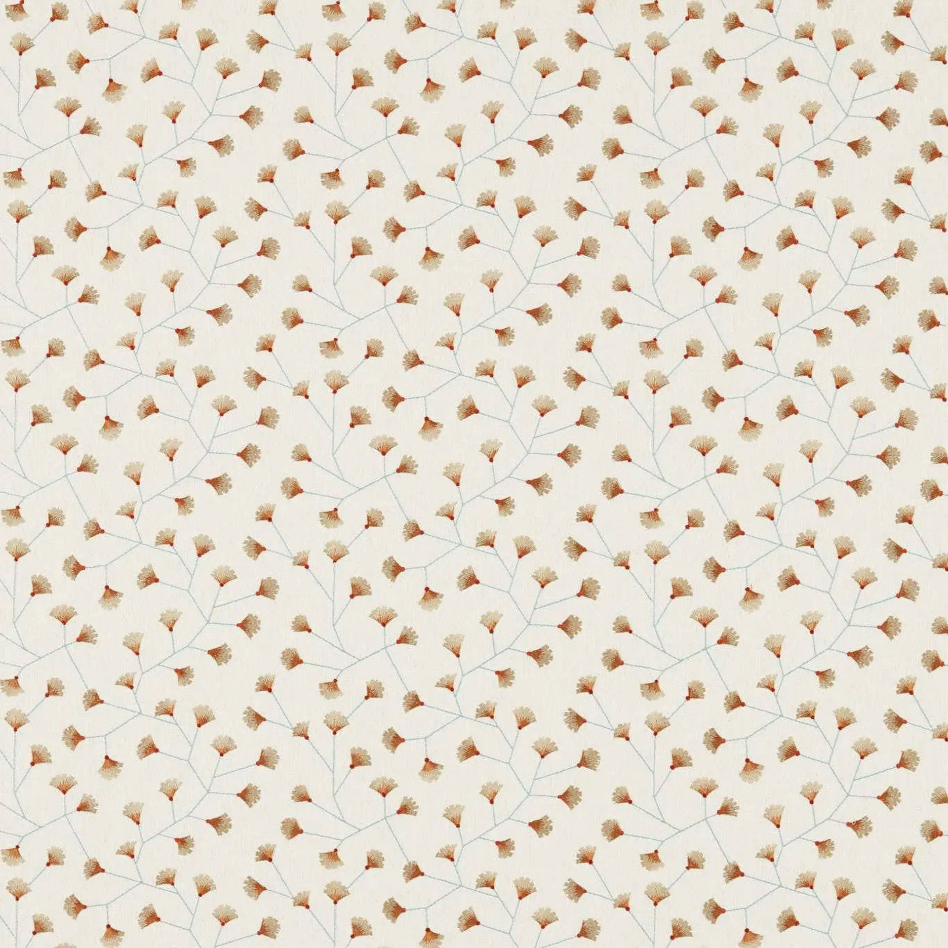 DSCA235884 Curios Gingko Trail Brick Fabric by Sanderson