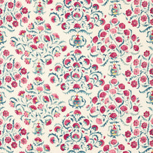 DSOH225348 Curios Ottoman Flowers Cherry/Indigo Fabric by Sanderson