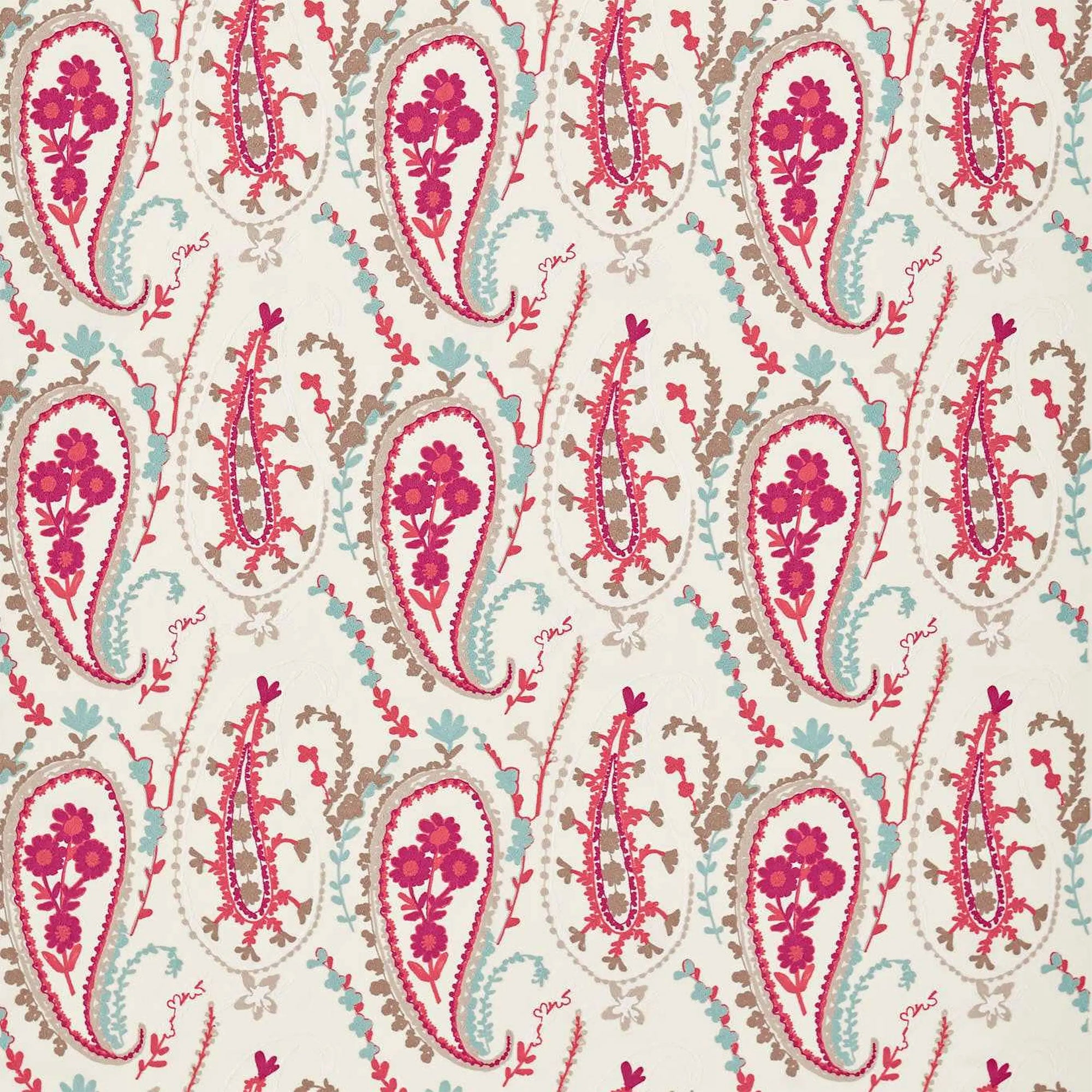 DSOH235245 Curios Jamila Coral/Aqua Fabric by Sanderson