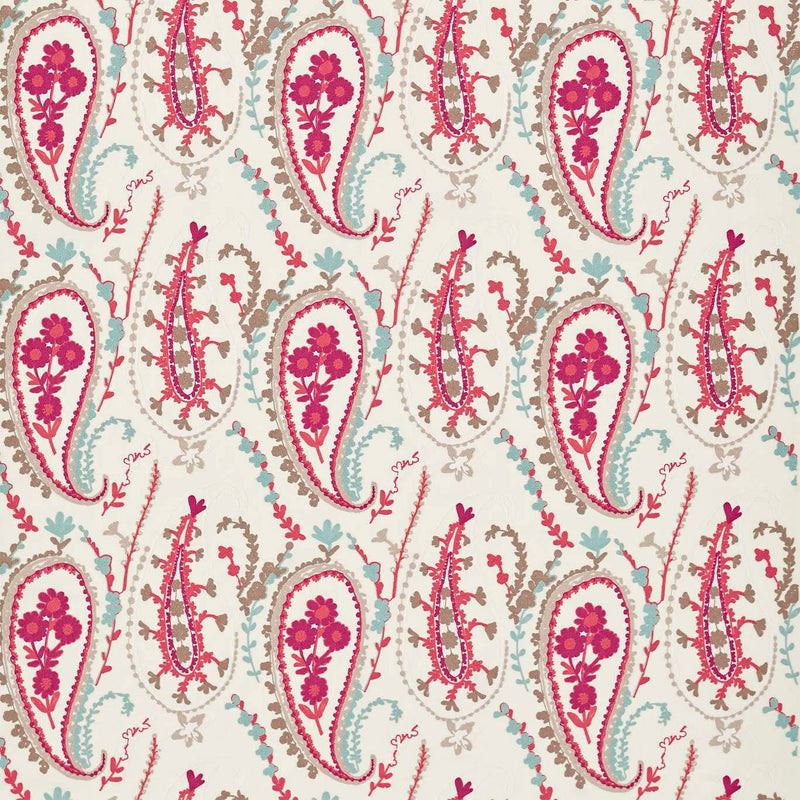 DSOH235245 Curios Jamila Coral/Aqua Fabric by Sanderson