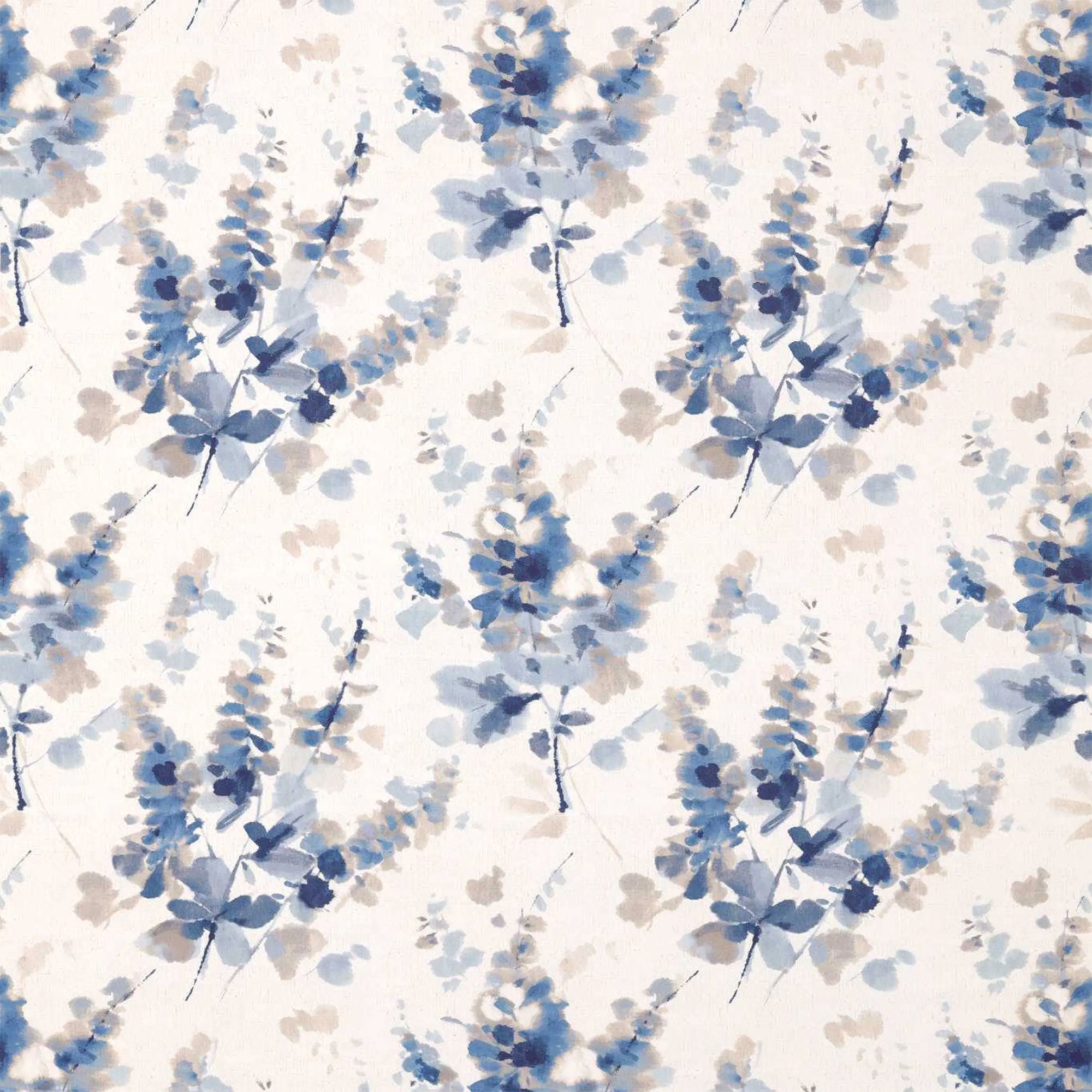 DWAP226288 Curios Delphiniums Indigo Fabric by Sanderson